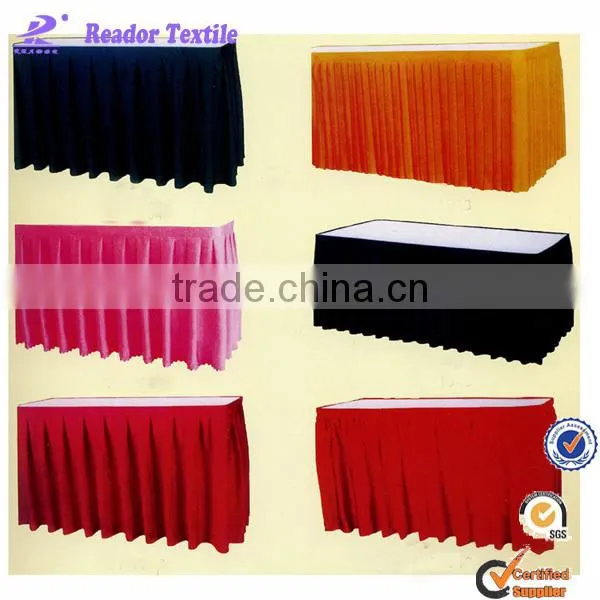 2015 Hot Selling Polyester Cheap Colorful Table Skirting