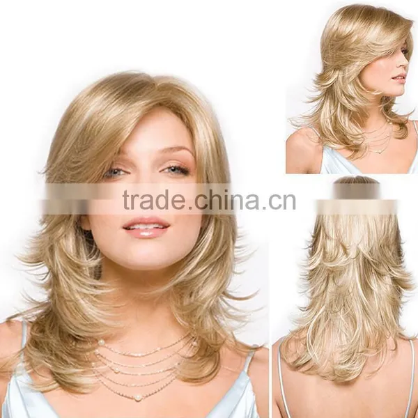 100% Japan's Hair Woman Wavy Blonde Synthetic Wig Long Big Wavy Hair Women Cosplay Party Costume Wig photo-3