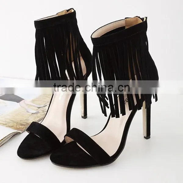 Zm50099b 2017 Summer Europe Women High Shoes Fashion Tasseles Ladies Shoes photo-3