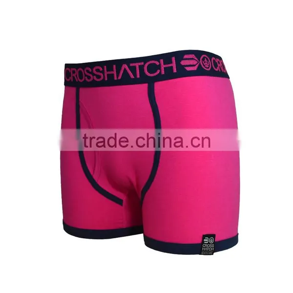 Fashion Newest 100% Cotton Pure Pink Color Boxer Shorts for Men photo-2