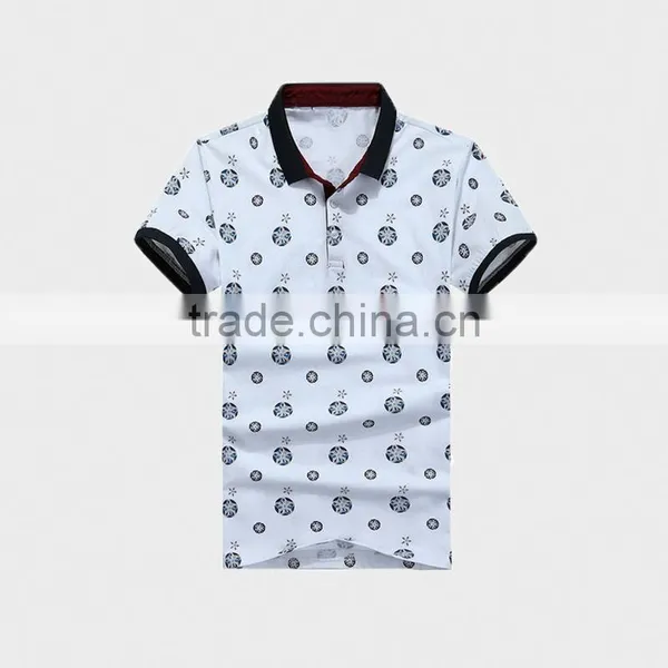 Fashion Print Summer Men's Polo Shirt With Ribbon photo-3