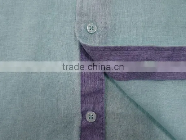 2017 Latest Pattern Linen Fabric Casual Mens Shirts With Contrast Color on the Collar photo-6