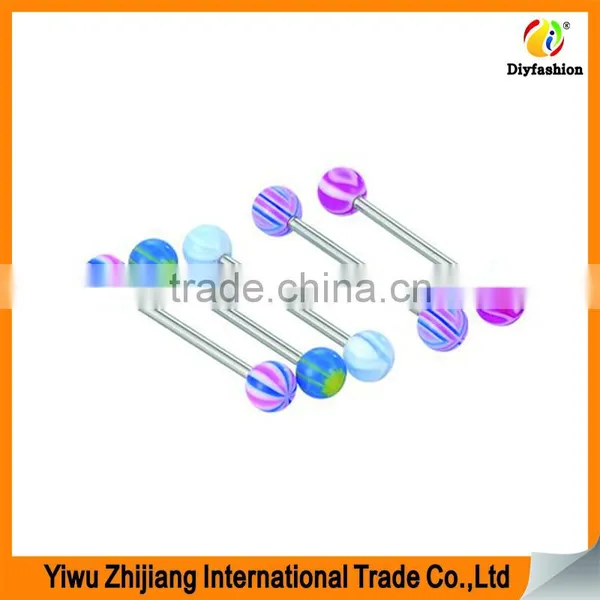 Hot Print Uv Acrylic Barbell Tongue Ring Piercing Body Jewelry Manufacturer photo-2