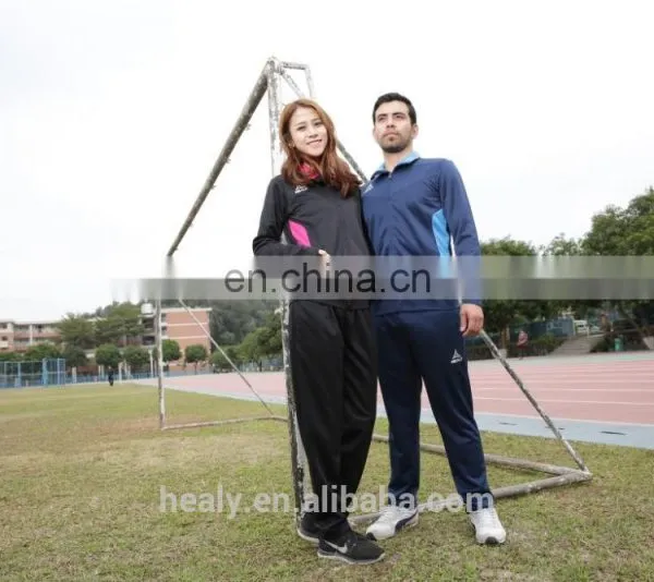 Healy Sportswear Training Sets Soccer Football Navy Blue Tracksuit Slim Men photo-6