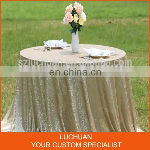 Glitter Blue Sequins Customized Size Fancy Navy Table Cloth photo-3