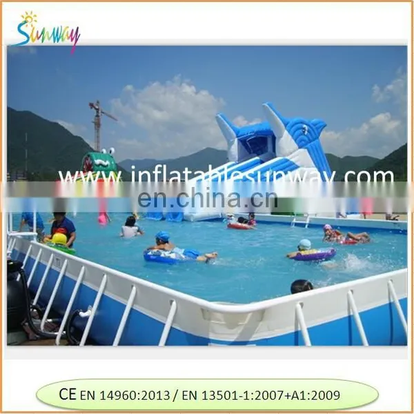 Durable Waterproof Rectangular Portable Swimming Pools With Silde photo-5