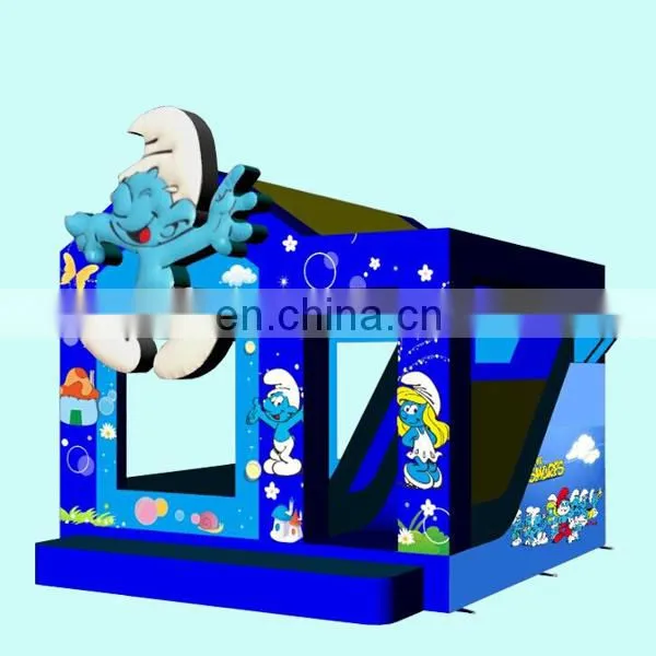 2017 Hot Smurfs Theme Inflatable Combo Jumper With Slide for Adults and Children photo-2