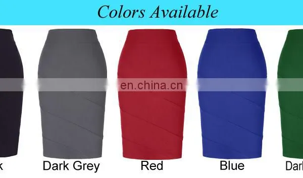 Kate Kasin Occident Women's OL High Stretchy Hips-Wrapped Black Pencil Skirt KK000269-1 photo-6