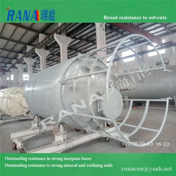 Hot Sell Broad Lining New Durable 0.5-150 Cubic Steel Lining PTFE/ PFA/ ETFE Anticorrosive Equipment With Long Service Life 15-20 Years Industrial Chemical Tank