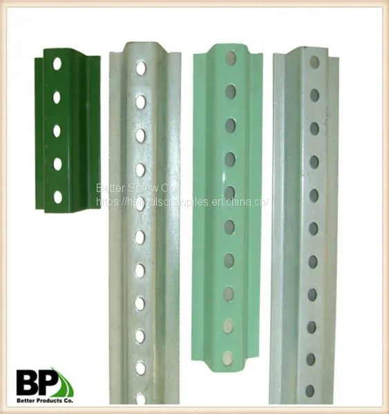 Green Painted u Shape Galvanized Perforated Post photo-3