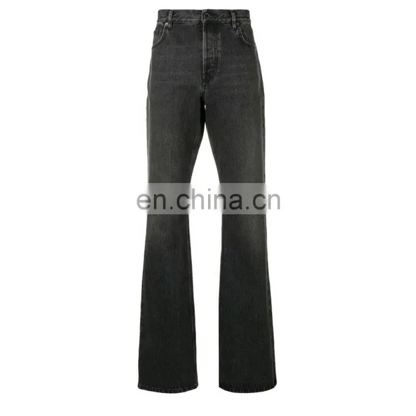 DiZNEW Custom Blank Black Boot Cut Denim Jeans For Men photo-2