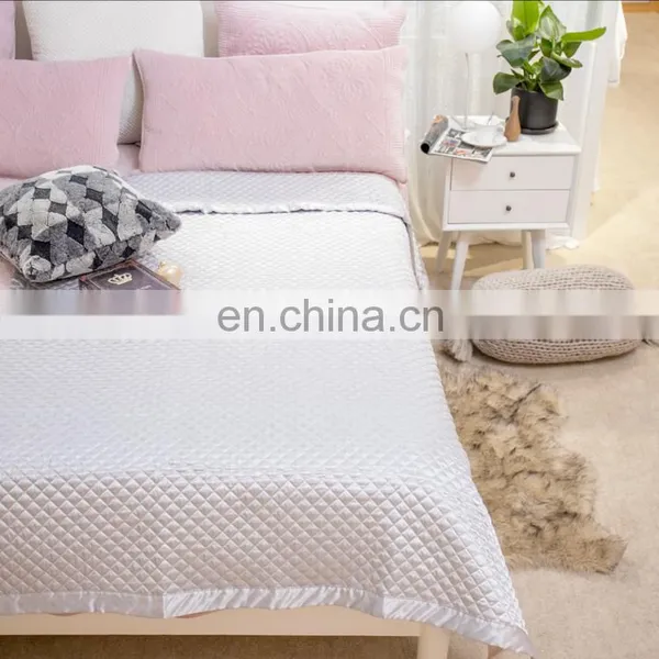 Home Fashion Designs Diamond Pattern Bedding Bed Sets/quilt Set Bedspread and Coverlet in Solid Colors