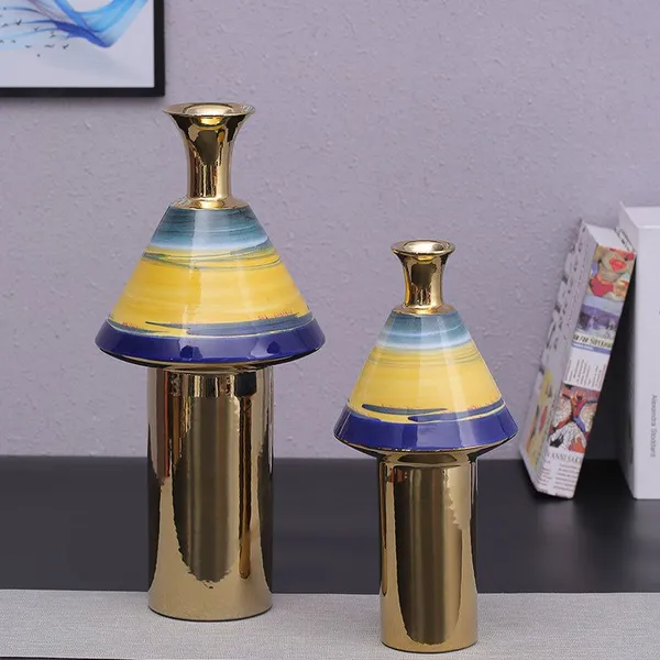 Colorfully Umbrella Small-Bore Nordic Style Jingdezhen Ceramic Vase For Home Table Decoration photo-4