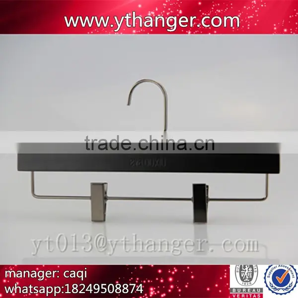 CY-650 Luxury Black Rubber Hanger Touch Soft Flocking Plastic Belt Hanger photo-3