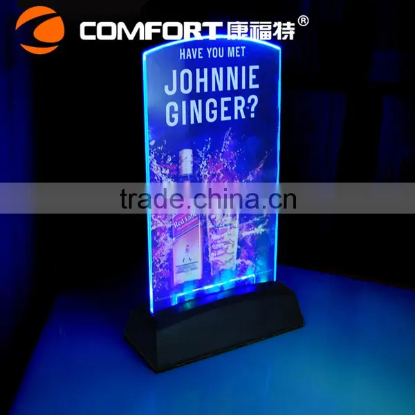 Rechargeable Clear Illuminated Led Table Tent photo-3