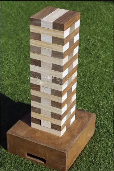 Custom Wooden Wedding Giant Tumble Blocks With Carrying Crate photo-3