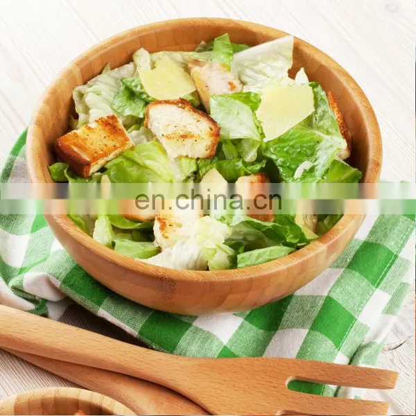 High Quality Factory Wholesale Round Bamboo Wooden Salad Bowl photo-3