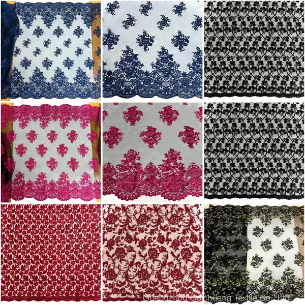 Guichuang Textile Factory directly sells lace embroidered fabrics to match the development of patterns