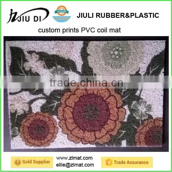 Washable Cheap Flower Design Custom Prints Pvc Door Mat photo-3