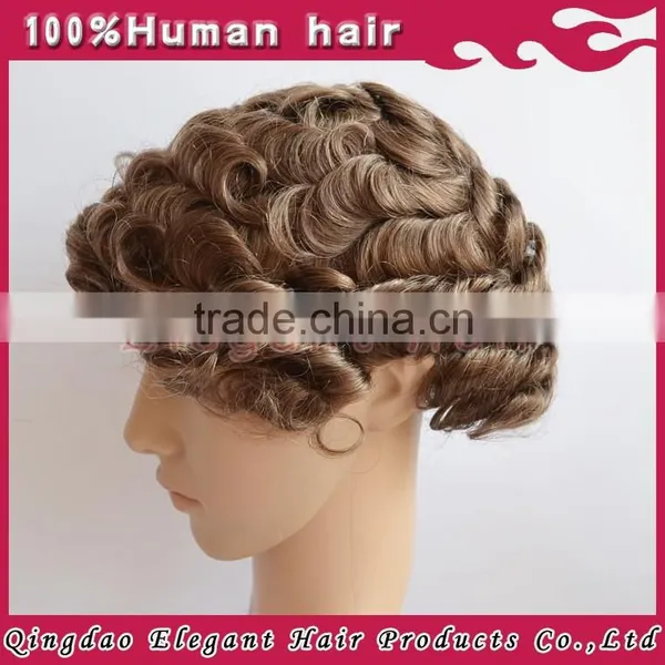 Top Quality Full Cap Swiss&french Lace Indian Men Hair Toupee Wig photo-2