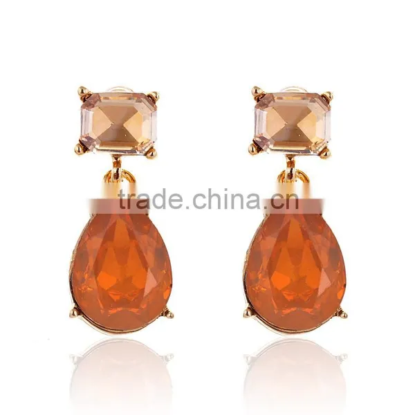 Hot Sale Designs Cheap Wholesale Fake Colored Diamond Stud Earrings for Girls photo-5
