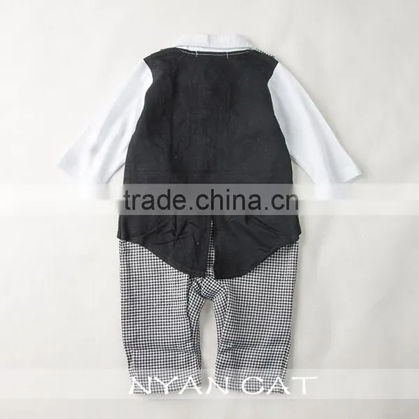 2016 Hot Sale Spring & Autumn Kids Clothes Gentleman Organic Cotton Fake 2pcs Jumpsuits 2 Color Handsome Boy Kids Rompers photo-5