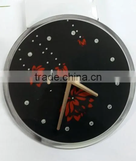 UV Oil 4C Printing Flower Decorative Acrylic Wall Clock