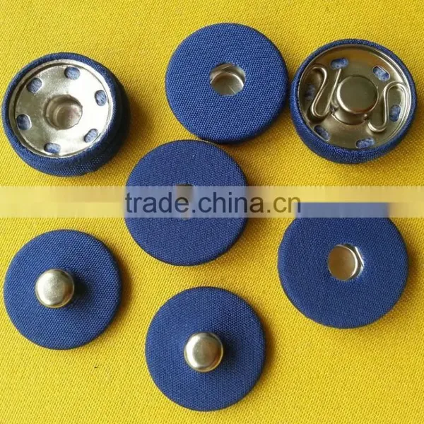 Wholesale 20mm Blue Fabric Covered Metal Garment Snap Button-- F1524 photo-2