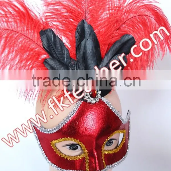 2016 Latest Selling Product PVC Party Mask With Ostrich Feather Decoration photo-6