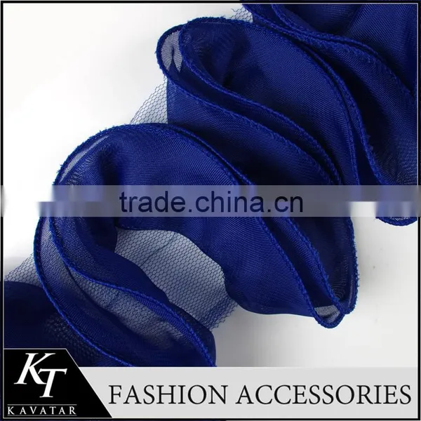 Single Line Solid Color 3D Chiffon Flower Rose Flower Chic Crochet Flower Lace Trim photo-2