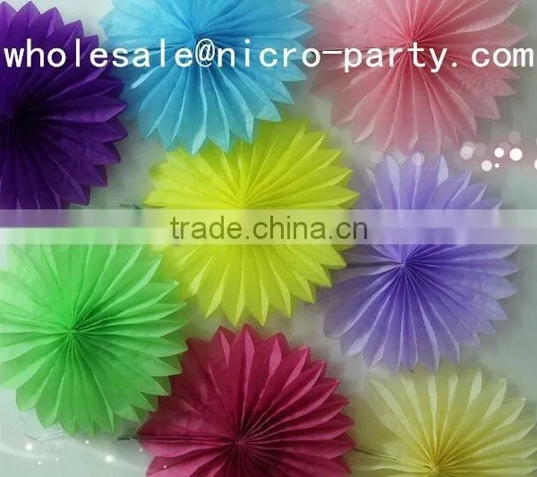 Colorful Handmade Paper Product for Decor ,tissue Paper Fan for Party Wedding Decorations photo-2