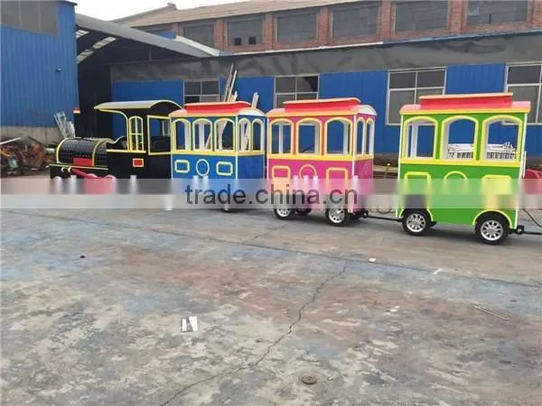 Amusement Park Trackless Train for Children Fun in Public Garden photo-2
