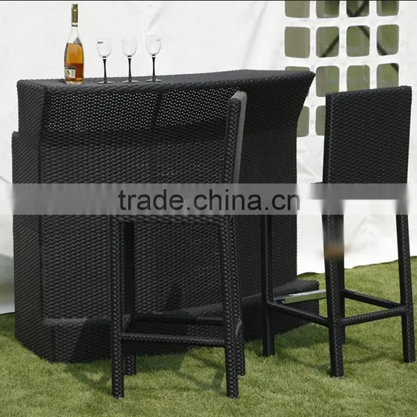Outdoor Outside Round Resin Wicker Polyrattan Bar Counter
