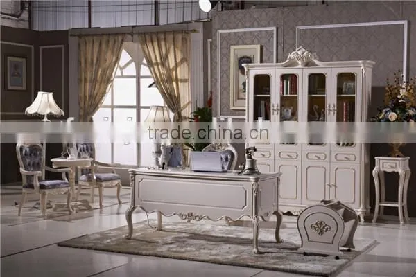 Home Furniture/study Table With Chair and Bookcase / Wooden Carved Furniture Designs / Office Furniture Made in China HTS01