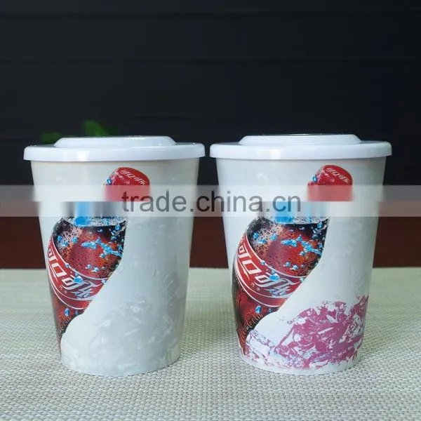 14oz Custom Logo White PP Plastic Color Changing Magic Water Cup photo-3