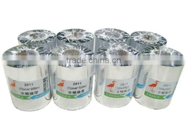 Wax Ribbon-70mm*200M Self Adhesive Label Ribbon / Barcode Label Printer Ribbon photo-3