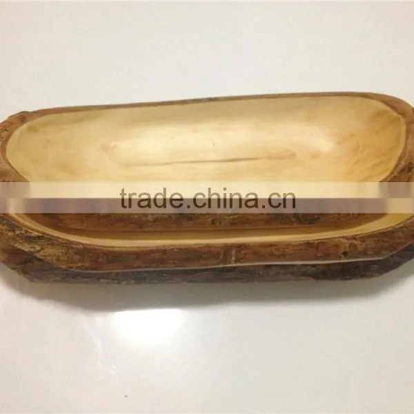 Handmade Natural Wood Cutlery Tableware Wood Plate Tableware Dishes For Restaurant photo-3