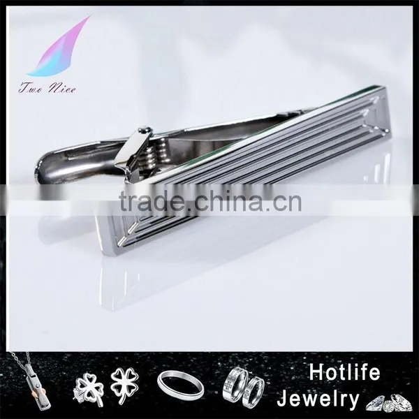 Men Fashion Jewelry High Quality Stripe Blank Tie Clip/tie Bar for Business