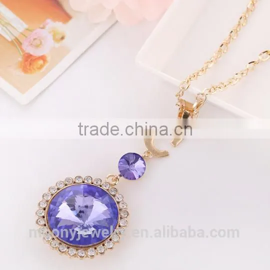 Wholesale Latest Design Female Necklace, Fashion Crystal Large Bead Necklace Jewelry in Stock