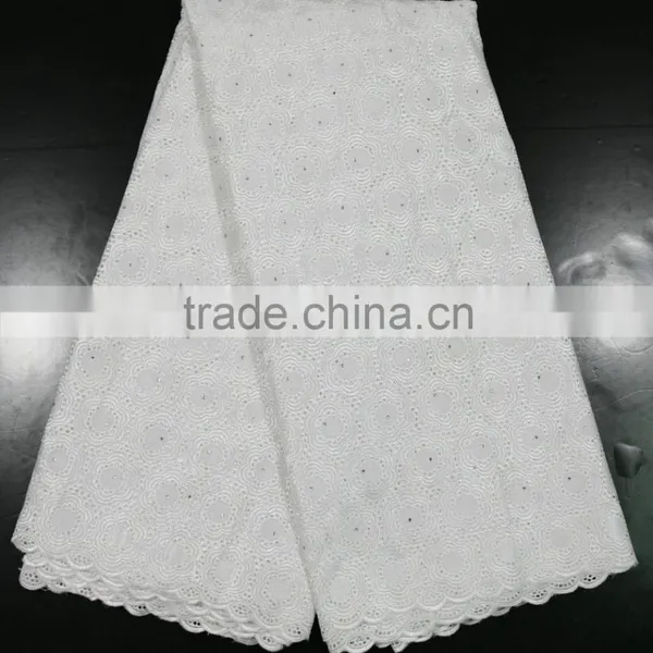 100% Cotton New Square Grid Design African Big Swiss Lace photo-5