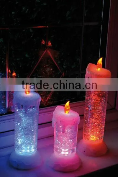 Flameless Battery Operated Led Plastic Candle Light Christmas Vners Water Filled
