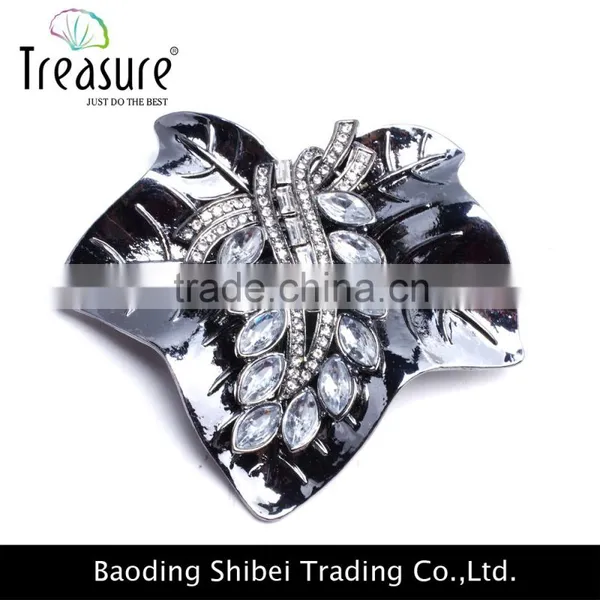 2015 Wholesale Fashion New Model Hot Selling Maple Shape Rhinestone Alloy Brooch photo-2