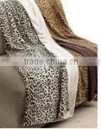 Knit Printed pv Fleece Throw With Short Fur Backing photo-2