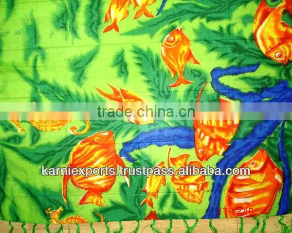 VISCOSE PAREO 110X180CMS. WITH FRINGAGE PRINTED BEACHWEAR PRINTS JODHPUR PAREOS JAIPUR PRINTS PAREOS BEACHPAREO Floral &seaprint photo-5