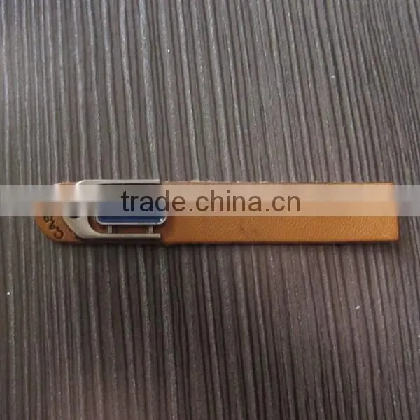 Narrow Slip Brown With Metal PU Label for Casual Wear photo-3