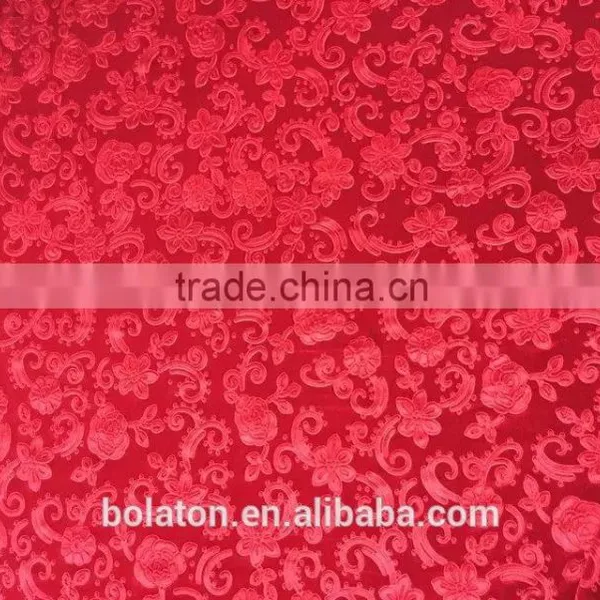 Red Flower 3D Emboss Velvet for Winter Loose Dress/for Evening Dress photo-3