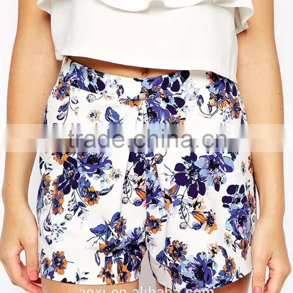 Printed Sexy Women Wholesale Price Two Pockets Charming Fascinating Shorts photo-3