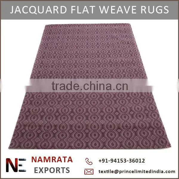 Canvas Backed Flat Weave Zig Zag Design Jacquard Wool Rugs