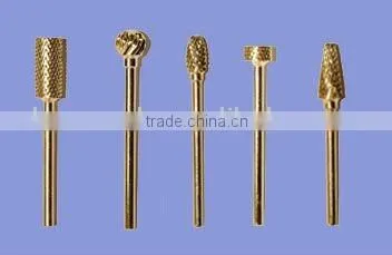 Tungsten carbide burr gold plated for nail use