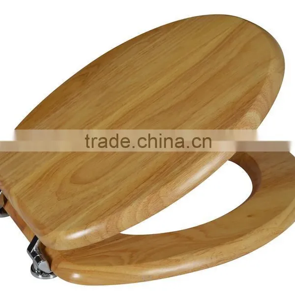 Fashion Design Nature Color Rubber Wood Toilet Seat